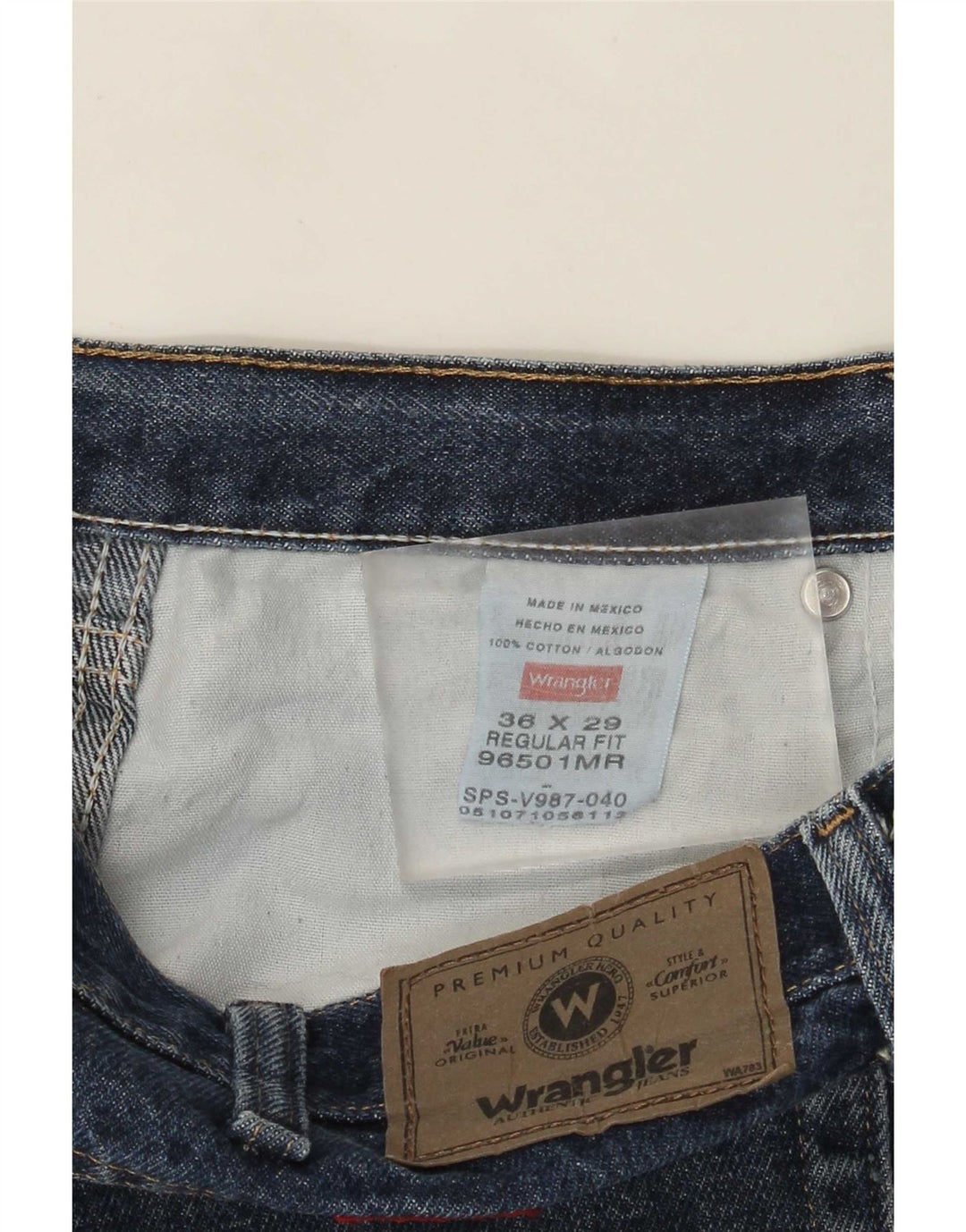 Wrangler Jean droit coupe droite W36 L29 en coton bleu pour homme