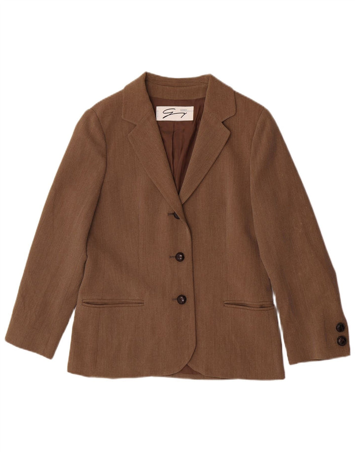 Genny Veste blazer à 3 boutons pour femme IT 42 Marron moyen