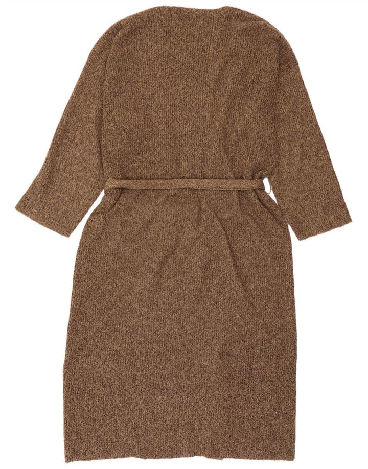 Zara Cardigan long surdimensionné pour femme UK 14 Marron moyen moucheté