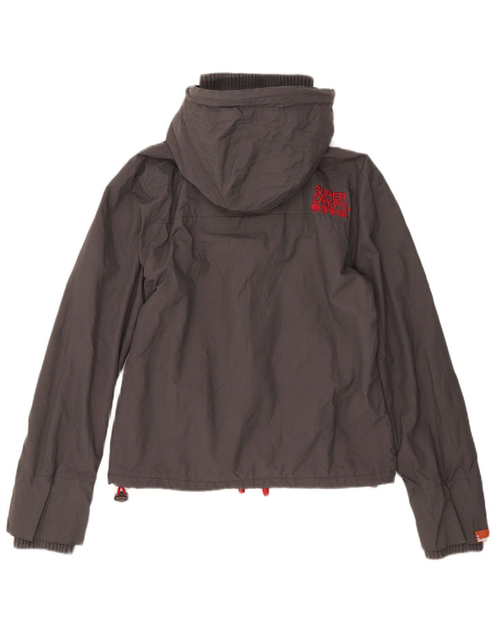 Superdry Veste coupe-vent graphique pour femme UK 12 Gris moyen
