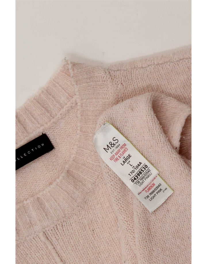 Marks & Spencer Pull surdimensionné à col rond pour femme UK 16 Large Rose