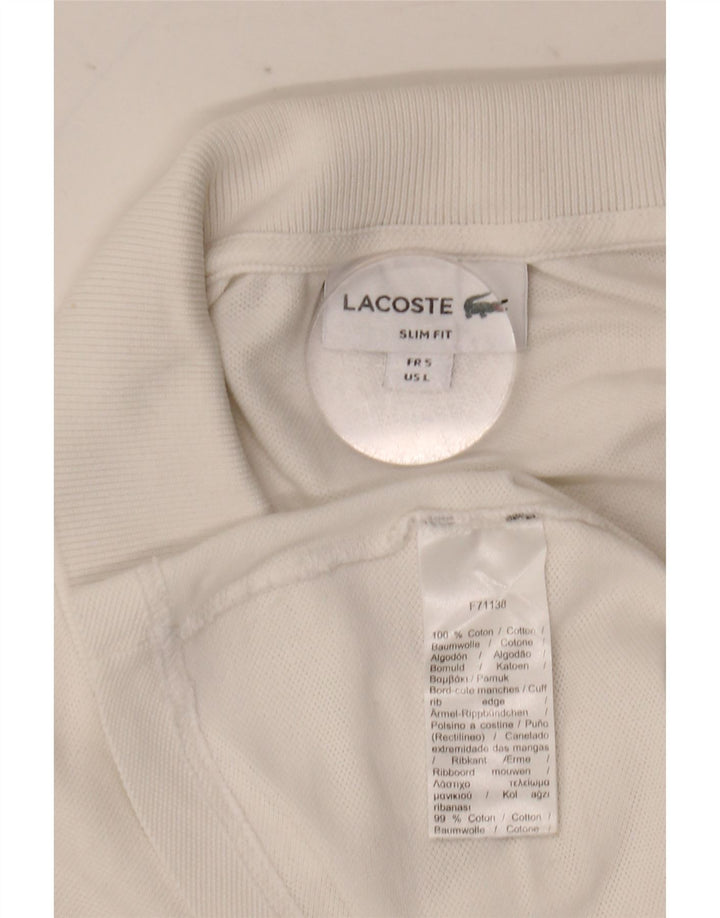 Lacoste Polo Slim Fit pour homme Taille 5 Grand coton blanc