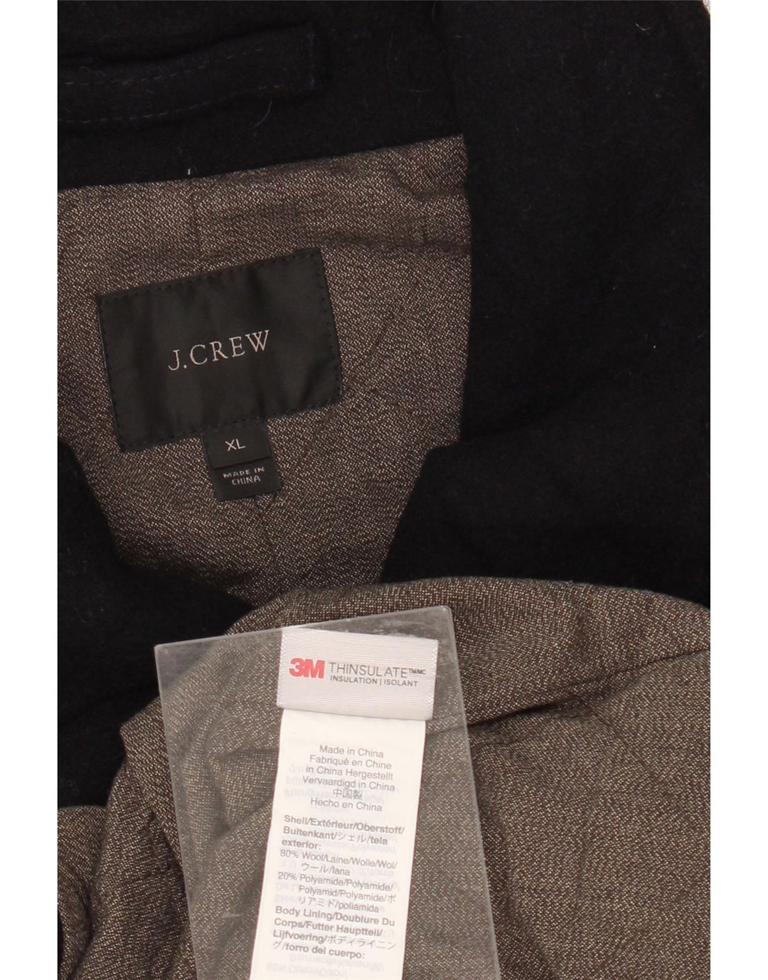 J. CREW Caban Homme UK 42 XL Laine Bleu Marine