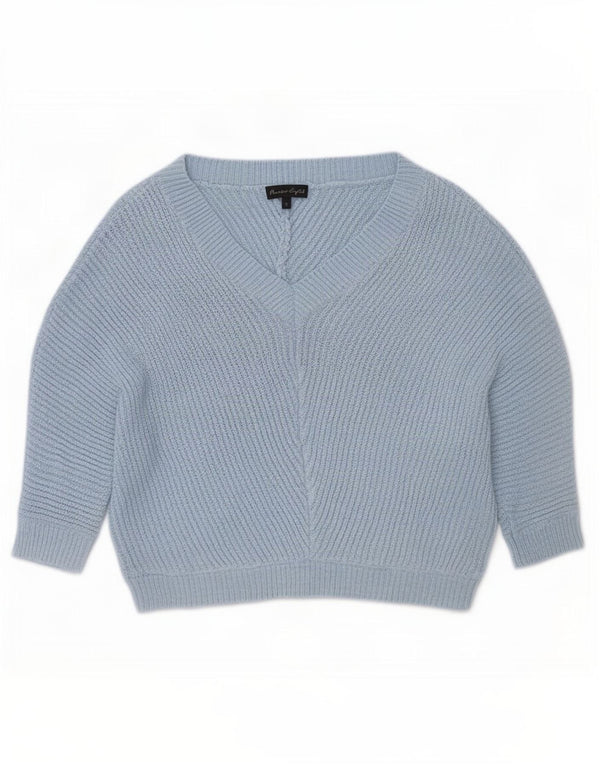 Phase Eight Pull à manches 3/4 et col en V pour femme UK 10 Petit Bleu