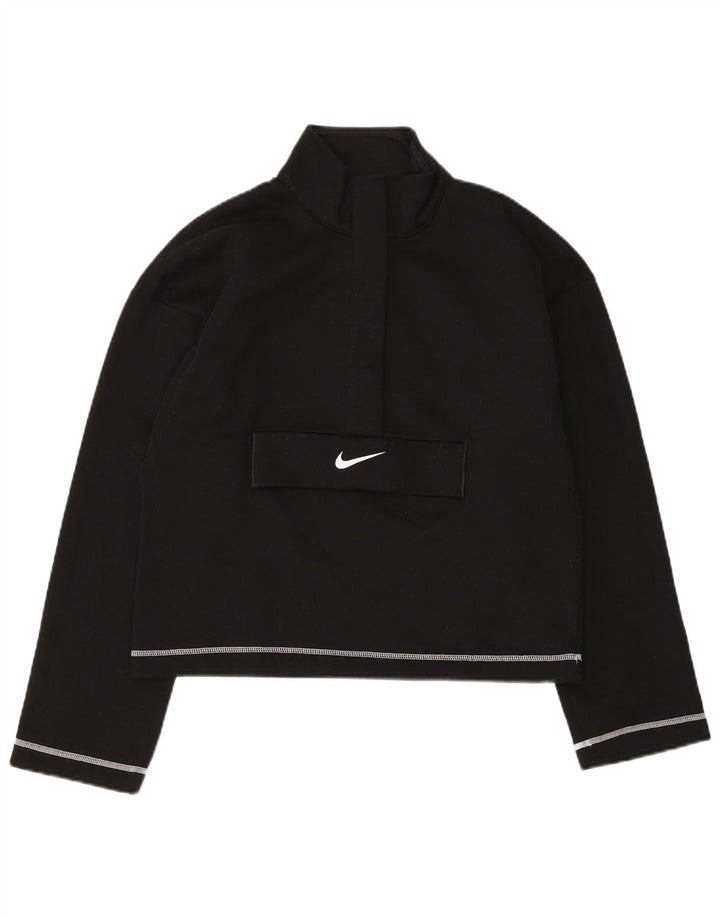 Nike Femme Swoosh Sweat-shirt surdimensionné UK 6 XS Noir Polyester