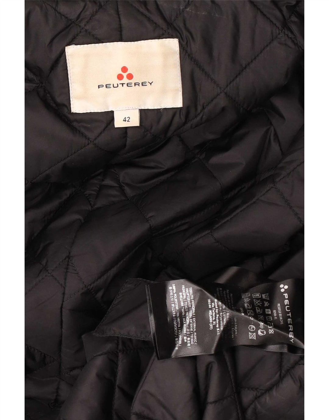 PEUTEREY Manteau matelassé à capuche pour femme IT 42 Polyester noir moyen
