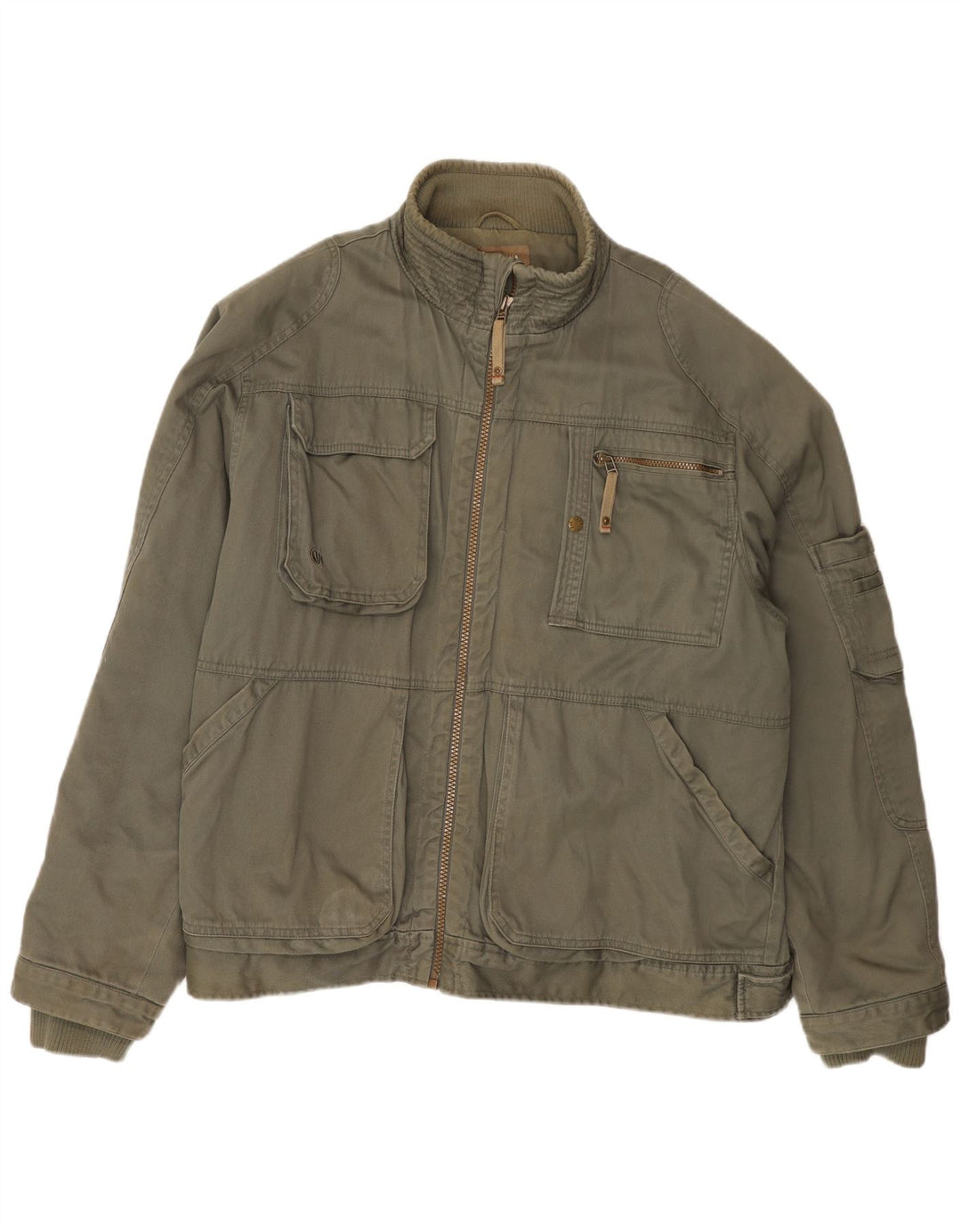 Fat Face Veste utilitaire pour homme UK 44 2XL Kaki Coton