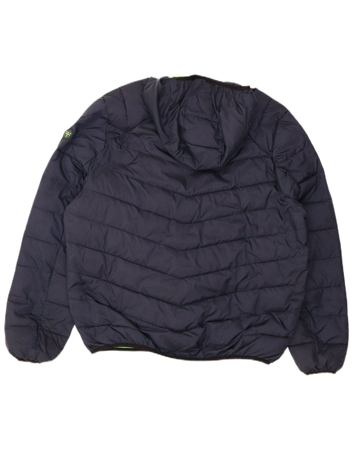 CHIEMSEE Veste matelassée à capuche pour homme UK 42 XL Bleu marine Polyester