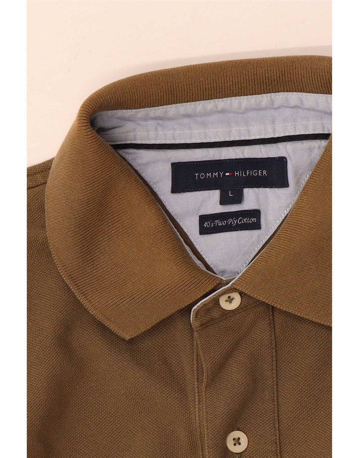 Tommy Hilfiger Polo Homme Large Marron Coton
