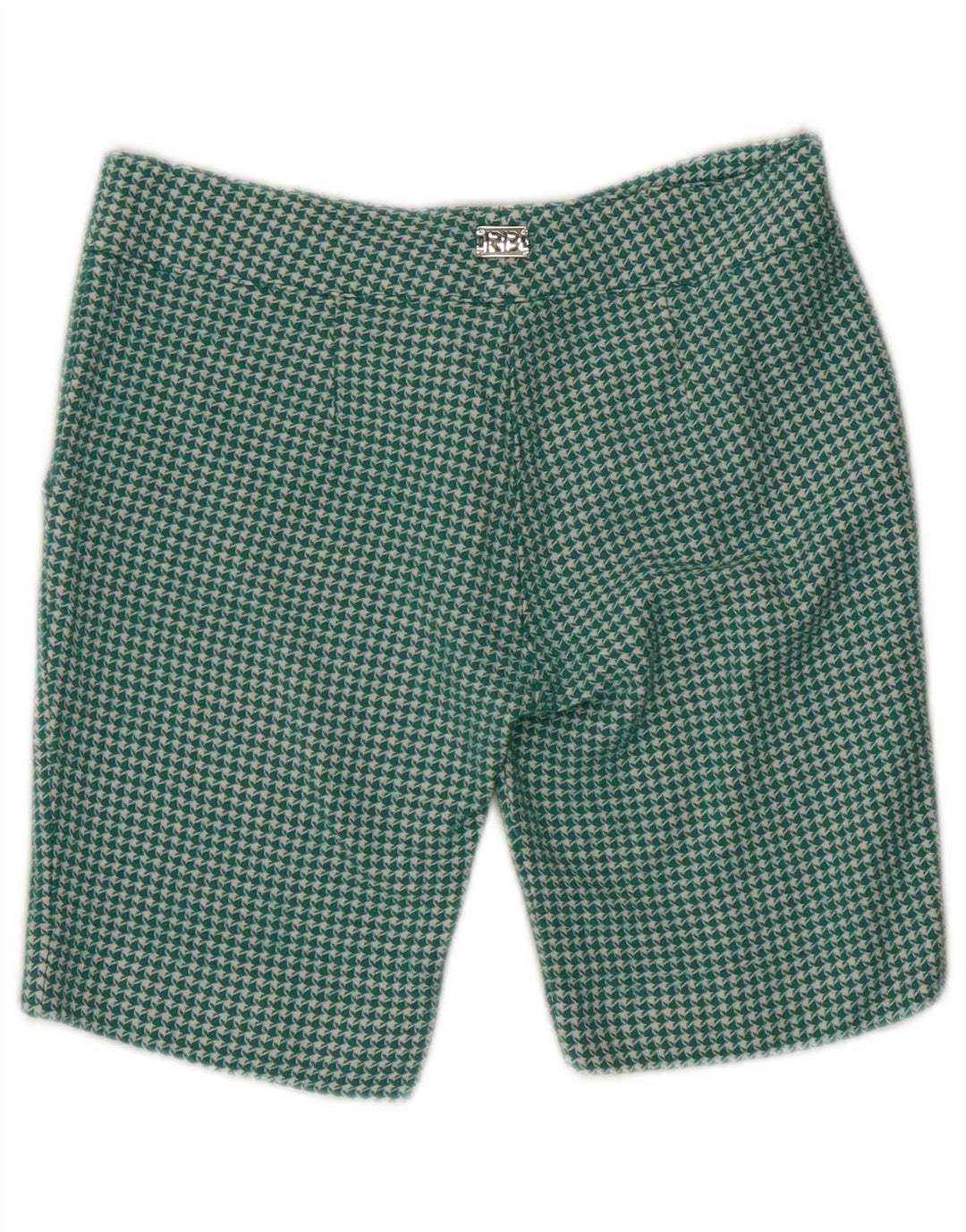 ROCCOBAROCCO Short Chino Femme US 6 Medium W30 Vert Pied-de-Poule Laine