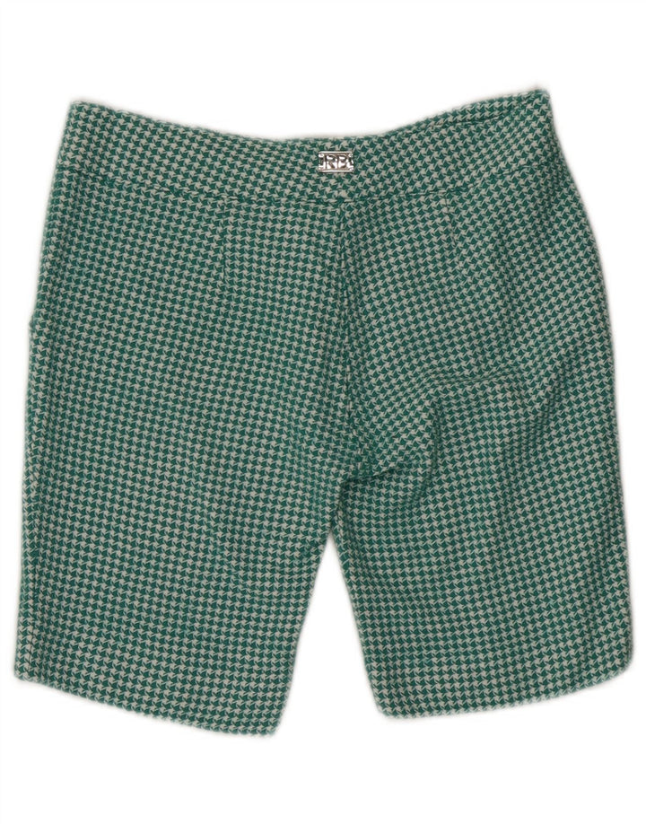 ROCCOBAROCCO Short Chino Femme US 6 Medium W30 Vert Pied-de-Poule Laine