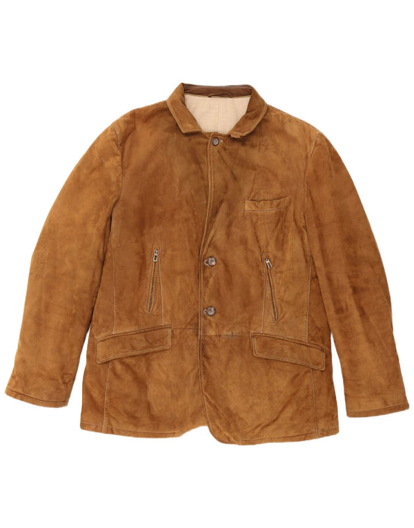 veste en daim homme vintage taille 60 3XL cuir marron