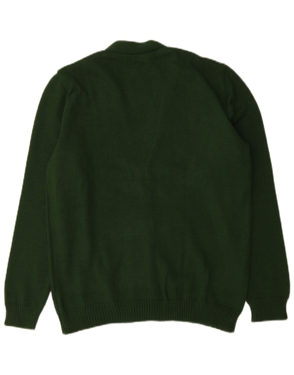vintage Femme Cardigan Pull UK 14 Grand Vert