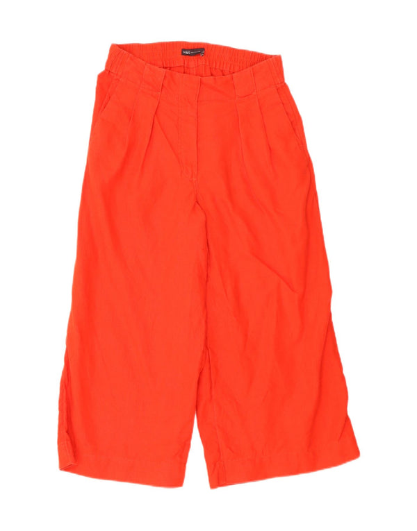 Marks & Spencer Pantalon Capri à jambe large pour femme UK 10 Small W28 L21 Rouge