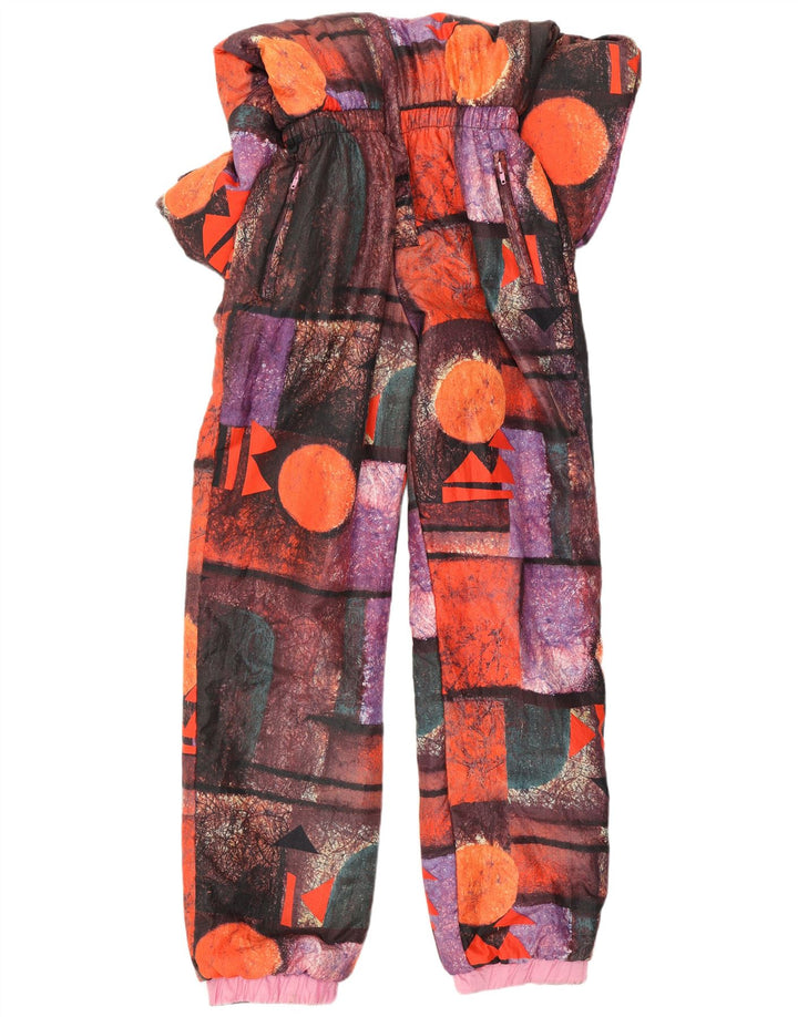 vintage Womens Réversible Ski Combinaison IT 42 Moyen Multicolore Géométrique