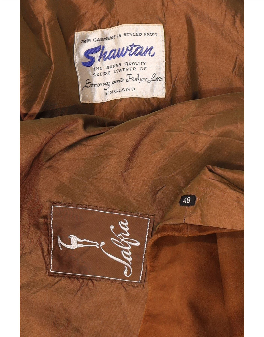 STRONG & FISHER LTD Manteau vintage en daim pour femme UK 18 XL Marron classique