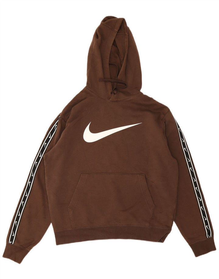 Nike Pull à capuche graphique en coton marron moyen pour homme