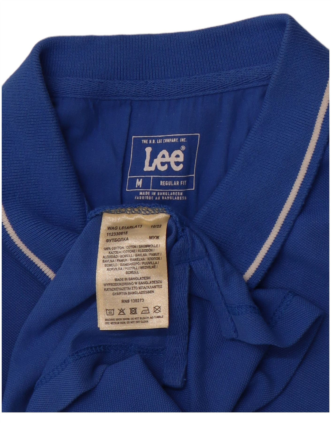 LEE Polo Regular Fit Homme Bleu Moyen Coton