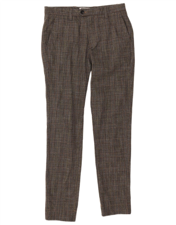 Jack & Jones Pantalon de Costume Slim Homme W30 L32 Gris à Carreaux Polyester