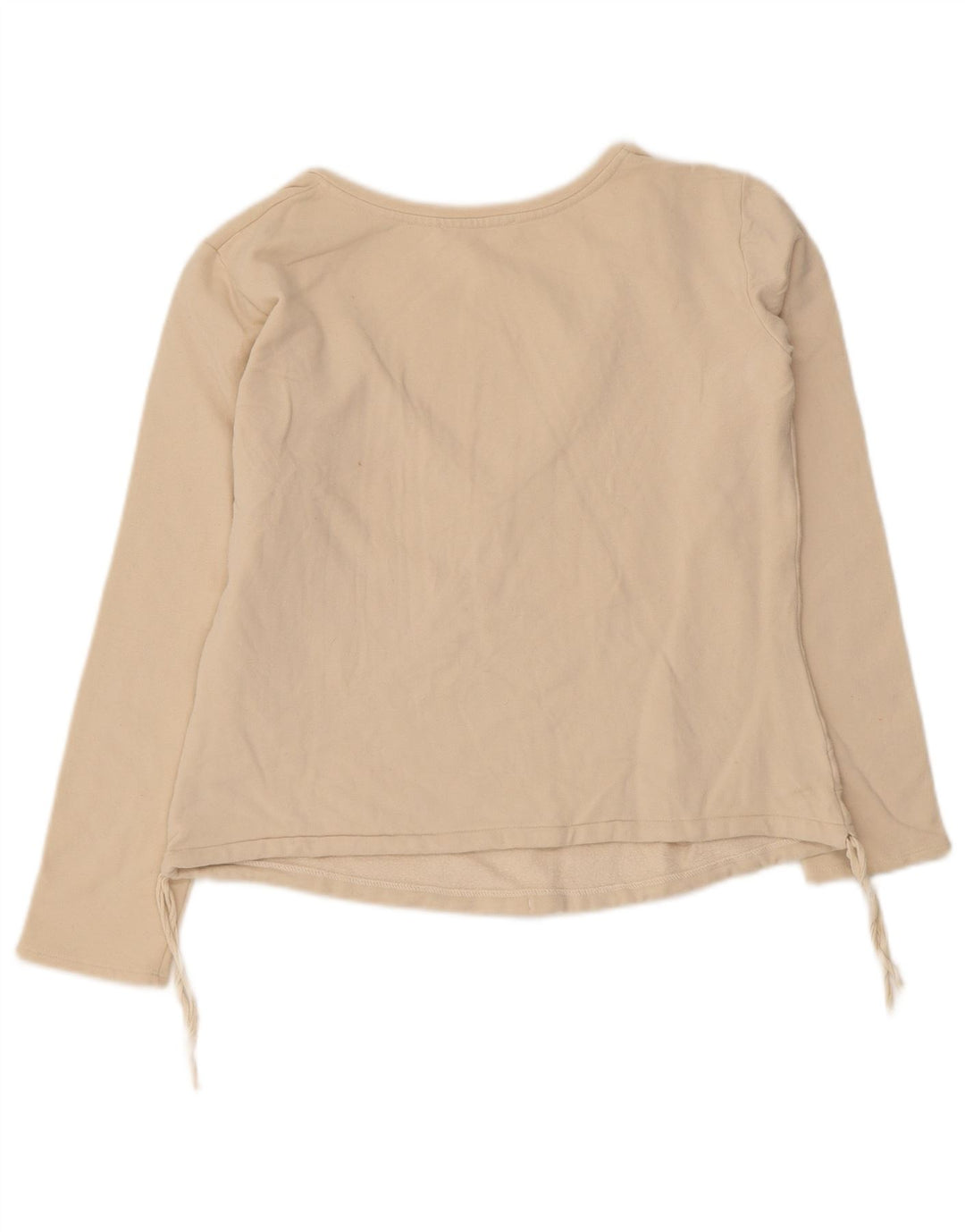 Max Mara Haut à manches longues pour femme UK 10 Small Beige Coton