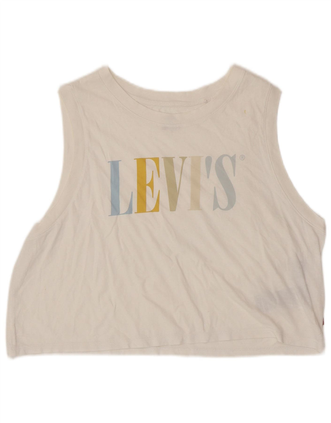LEVI'S Débardeur court graphique pour femme UK 16 Grand coton blanc