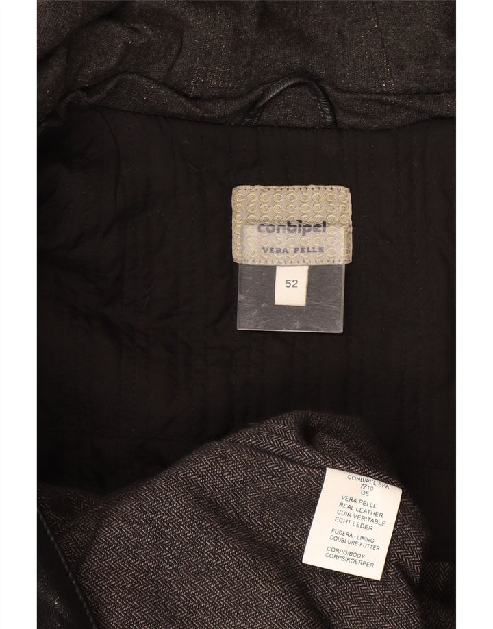 CONBIPEL Veste en cuir à capuche pour homme IT 52 XL Cuir noir