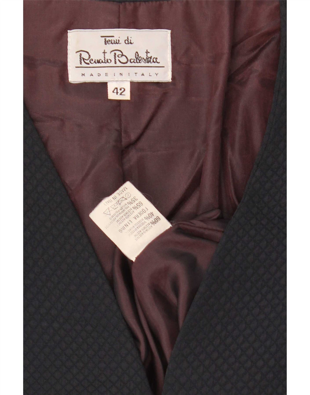 Renato Balestra Veste Boléro Femme IT 42 Bleu Marine Moyen Argyle/Diamant