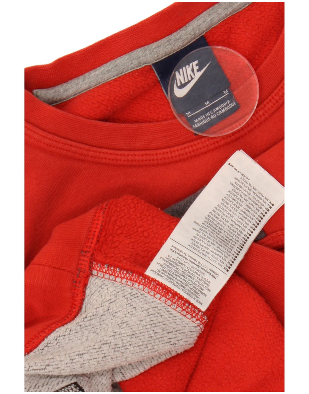 NIKE Sweat-shirt graphique en coton color block rouge moyen pour homme