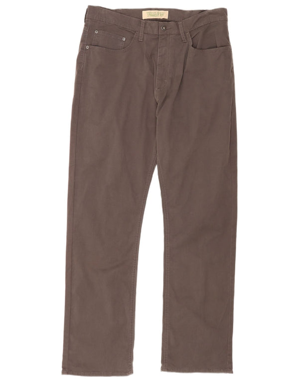 Wrangler Pantalon décontracté droit pour homme W34 L32 Gris Coton