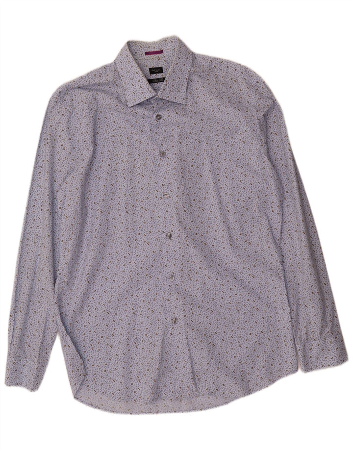 Paul Smith Chemise slim à motif abstrait pour homme Taille 43 17 Bleu moyen