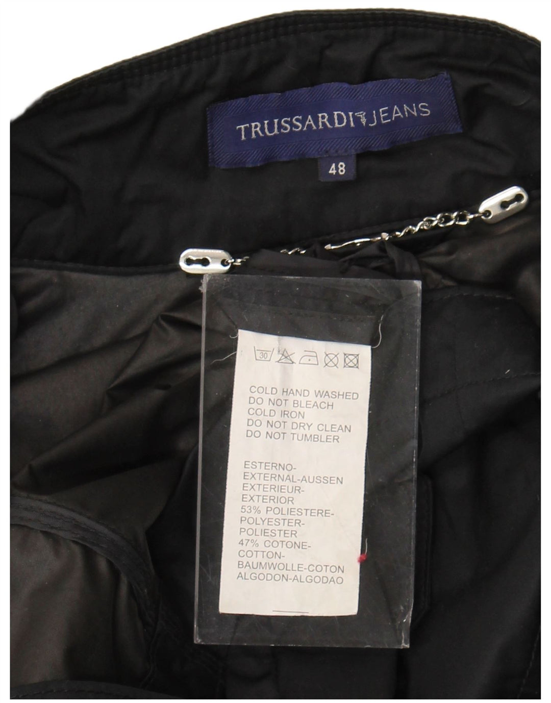 Trussardi Jeans Veste Militaire Femme IT 48 XL Noir Polyester
