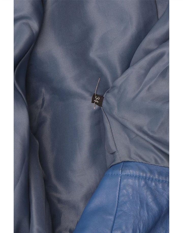 veste en cuir surdimensionnée femme vintage EU 34 XS Bleu