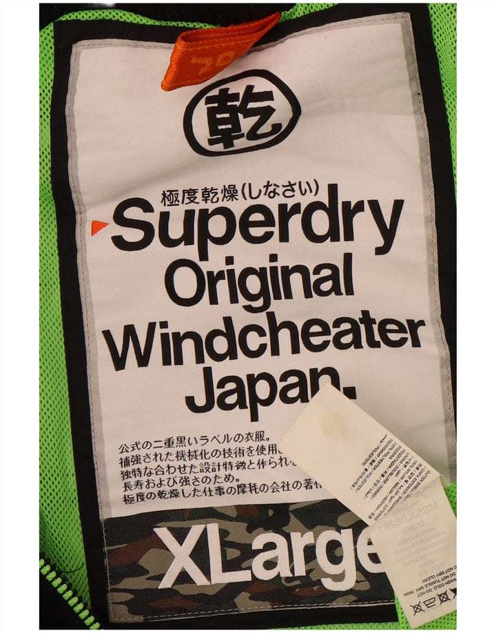 Superdry Veste coupe-vent Windcheater pour hommes UK 42 XL Nylon noir