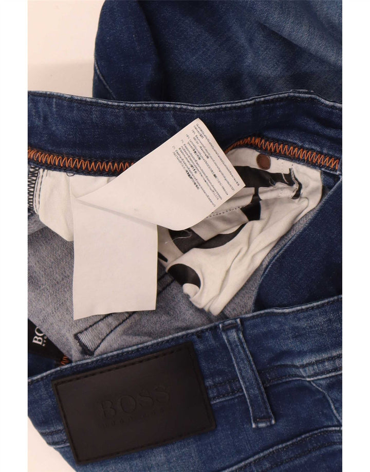 Hugo Boss Femme Delaware Slim Jean W32 L34 Bleu Coton