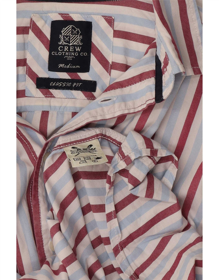 Crew Clothing Chemise Coupe Classique Homme Bleu Moyen Rayé Coton