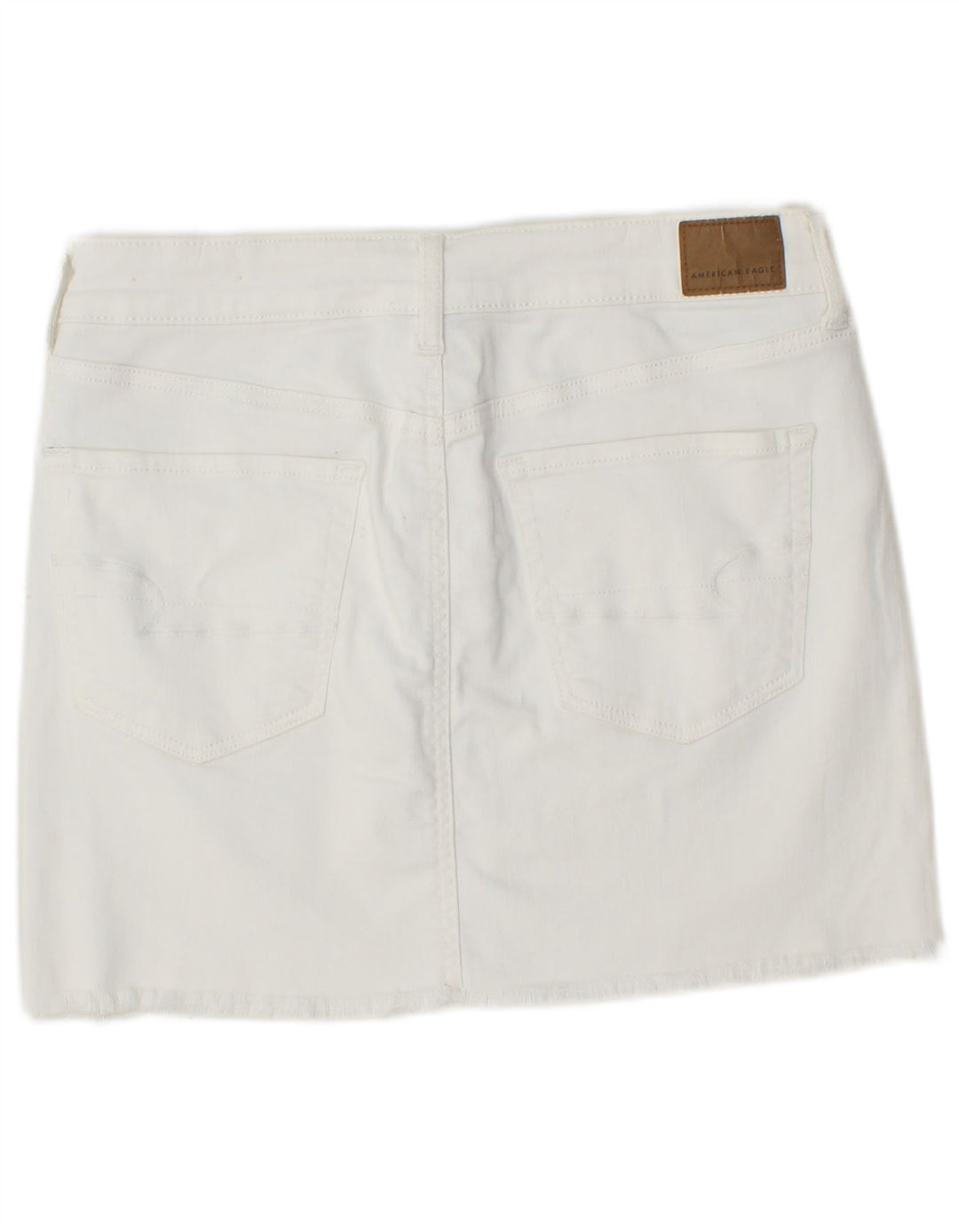 AMERICAN EAGLE Mini jupe en jean pour femme UK 14 Medium W30 coton blanc