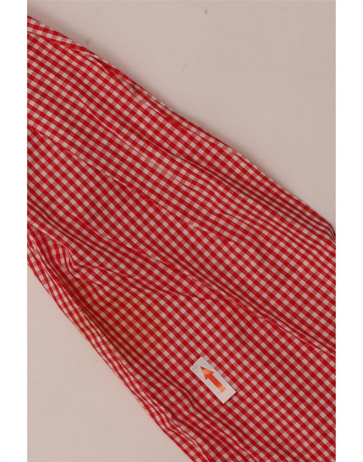 VINTAGE Chemise Femme UK 16 Grand Coton Vichy Rouge