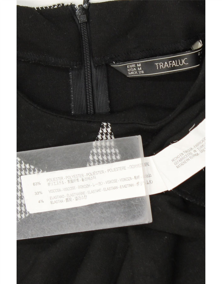 Zara Chemisier à manches courtes pour femme UK 12 Gris moyen pied-de-poule