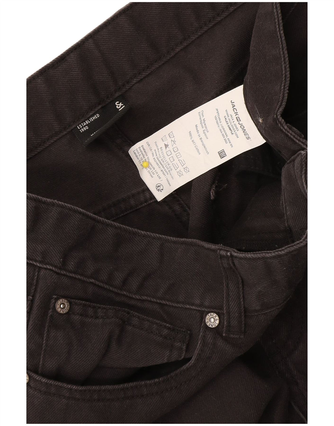 Jack & Jones Jean Droit Homme W32 L32 Noir Coton