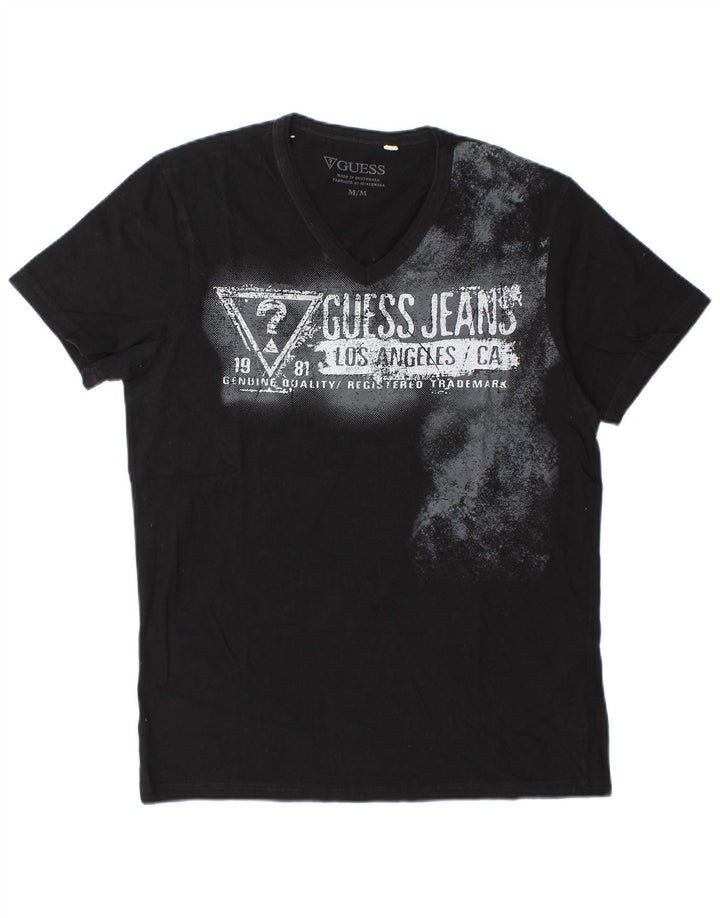 Guess T-Shirt Graphique Homme Noir Moyen Coton
