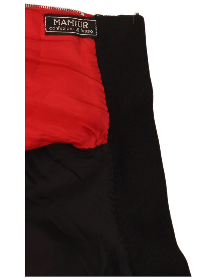 VINTAGE Robe trapèze à manches longues pour femmes UK 12 Colorblock rouge moyen