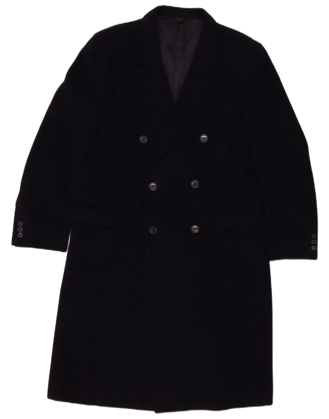 Sespi Manteau à double boutonnage pour homme UK 38 Laine vierge bleu marine moyen