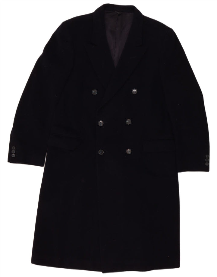 Sespi Manteau à double boutonnage pour homme UK 38 Laine vierge bleu marine moyen