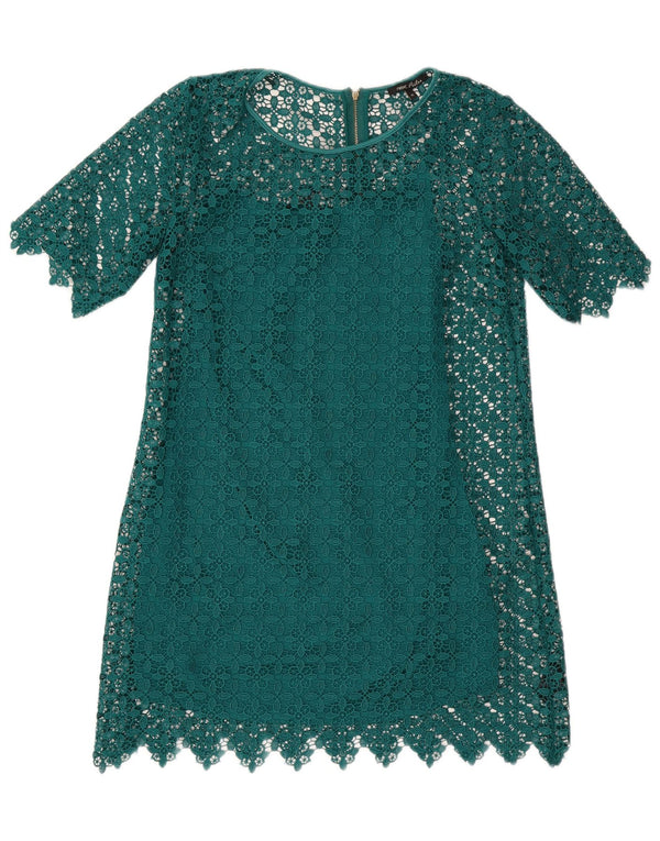 Next Femme Petites Robe Droite en Dentelle UK 42 Polyester Géométrique Vert Moyen