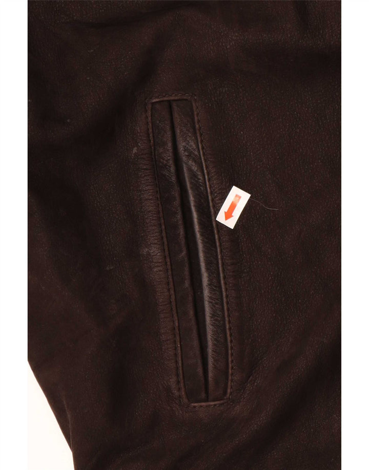 veste en cuir homme vintage UK 36 Petit Marron