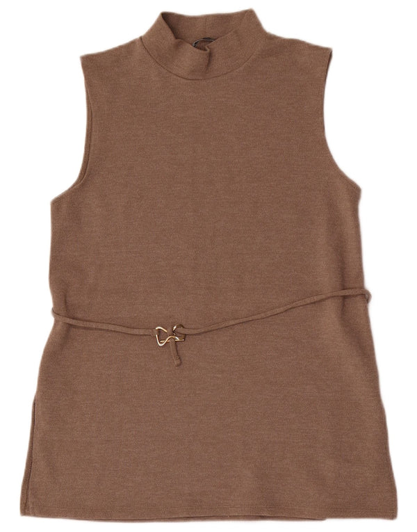 Zara Femme Débardeur UK 12 Marron Moyen Polyester