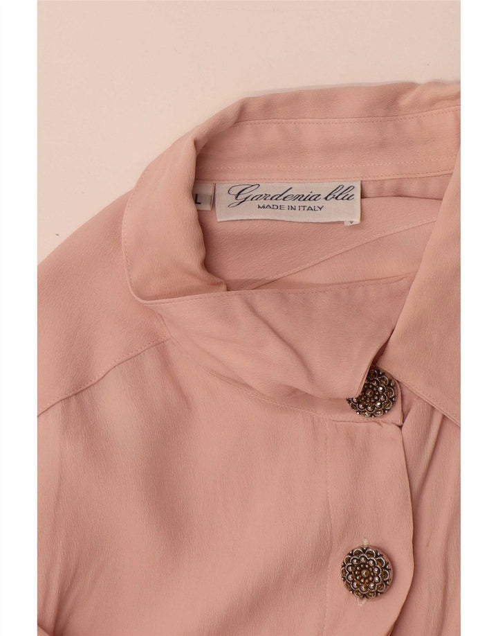 Chemisier chemise femme vintage UK 16 Grand Rose