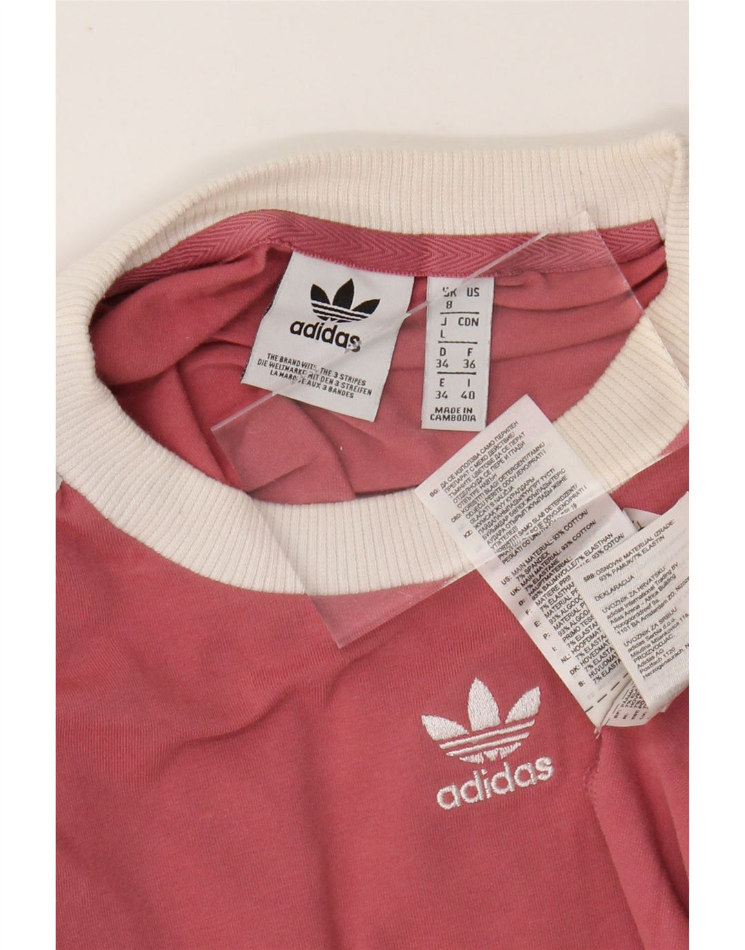 ADIDAS Haut à manches longues pour femme UK 8 Petit Rose Coton