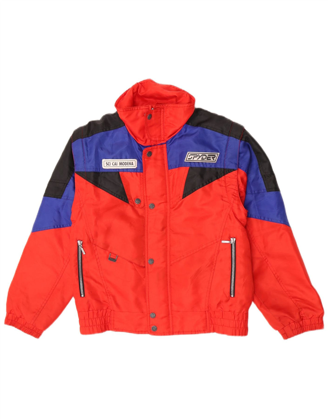 Spyder Veste de ski à capuche pour garçon 11-12 ans Rouge Colorblock Polyester
