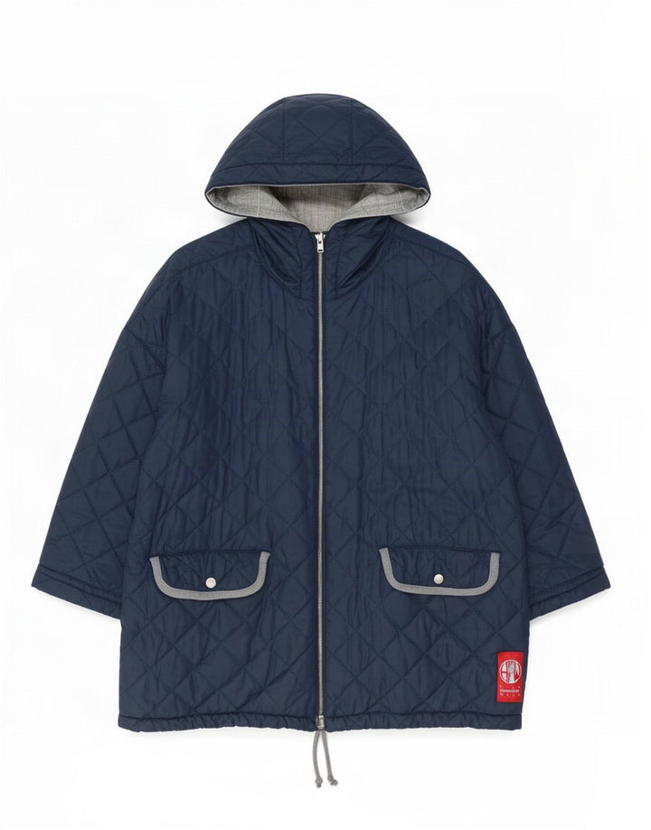 Belfe & Veste matelassée réversible surdimensionnée pour femme UK 14 Bleu marine moyen